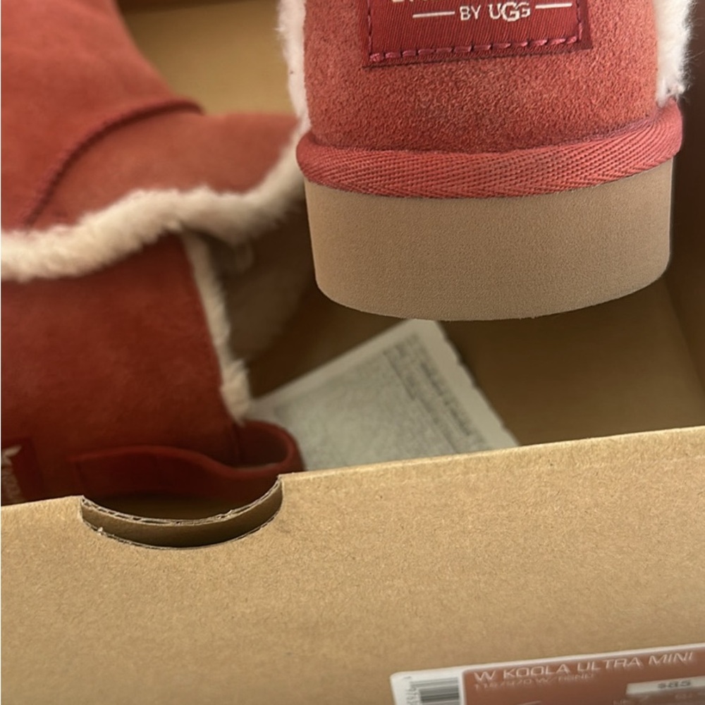 UGG Red and Tan Koala Ultra Mini Boots